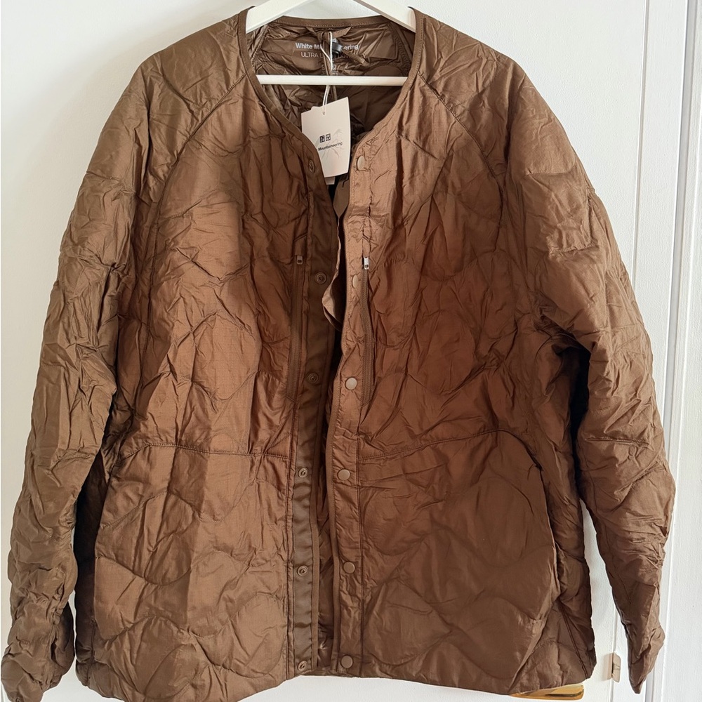 Brown Quilted Men’s White Mountaineering Puffer Jacket